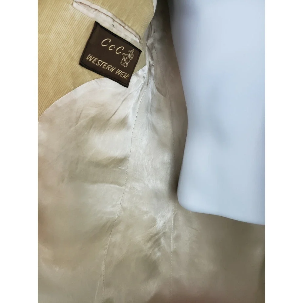 CCC Western Wear Men's Tan Corduroy Jacket Coat size L 42 Made in Poland X48